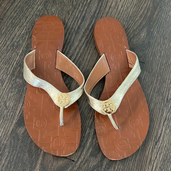 Tory Burch Shoes - Tory Burch Gold Sandal-Authentic-EUC